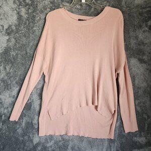 NEW $278 EILEEN FISHER Large Pink Blush Sweater Top High Low Tencel Soft Casual